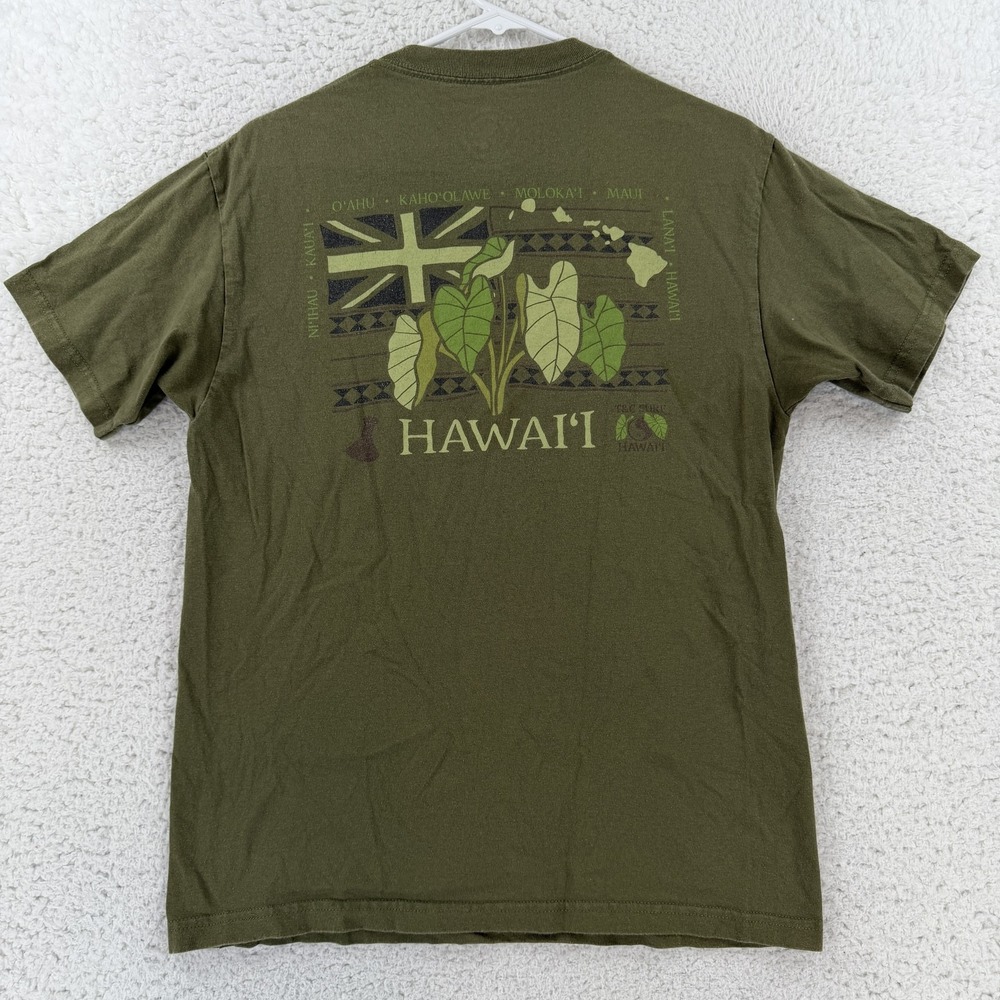 T&C Surf Designs Shirt Mens Medium Green Hawaii Taro Graphic Tee T-Shirt Surf